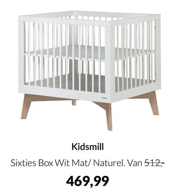 Aanbiedingen Kidsmill sixties box wit mat- naturel - Kidsmill - Geldig van 17/05/2022 tot 13/06/2022 bij Babypark