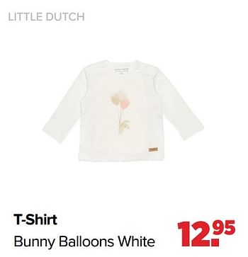 Aanbiedingen T-shirt bunny balloons white - Little Dutch - Geldig van 16/05/2022 tot 11/06/2022 bij Baby-Dump