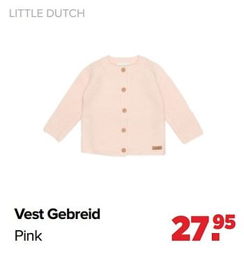 Aanbiedingen Vest gebreid pink - Little Dutch - Geldig van 16/05/2022 tot 11/06/2022 bij Baby-Dump
