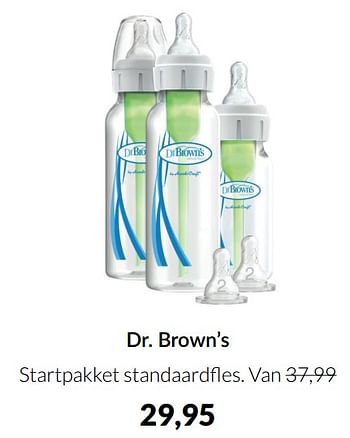 Aanbiedingen Dr. brown’s startpakket standaardfles - DrBrown's - Geldig van 17/05/2022 tot 13/06/2022 bij Babypark