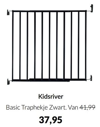 Aanbiedingen Kidsriver basic traphekje zwart - Kidsriver - Geldig van 17/05/2022 tot 13/06/2022 bij Babypark