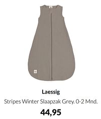 Aanbiedingen Laessig stripes winter slaapzak grey - Lassig - Geldig van 17/05/2022 tot 13/06/2022 bij Babypark