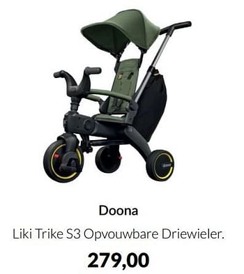 Aanbiedingen Doona liki trike s3 opvouwbare driewieler - Doona - Geldig van 17/05/2022 tot 13/06/2022 bij Babypark