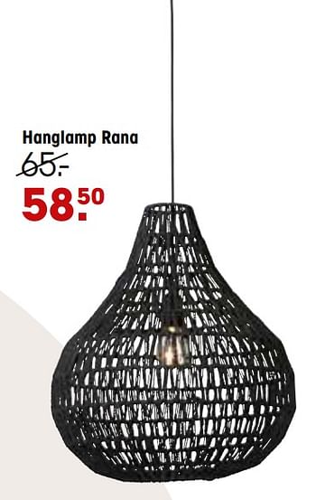 Aanbiedingen Hanglamp rana - Huismerk - Kwantum - Geldig van 20/05/2022 tot 22/05/2022 bij Kwantum