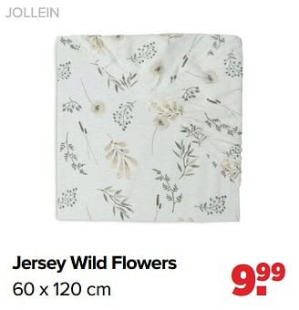 Aanbiedingen Jollein jersey wild flowers - Jollein - Geldig van 16/05/2022 tot 11/06/2022 bij Baby-Dump