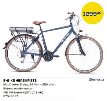 Aanbiedingen Minerva e-bike herenfiets - Minerva - Geldig van 20/05/2022 tot 24/06/2022 bij Supra Bazar