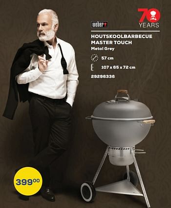 Aanbiedingen Houtskoolbarbecue master touch - Weber - Geldig van 20/05/2022 tot 24/06/2022 bij Supra Bazar