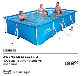 Aanbiedingen Zwembad steel pro - BestWay - Geldig van 20/05/2022 tot 24/06/2022 bij Supra Bazar