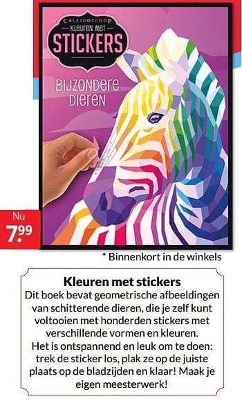Aanbiedingen Kleuren met stickers - Huismerk - Boekenvoordeel - Geldig van 21/05/2022 tot 29/05/2022 bij Boekenvoordeel