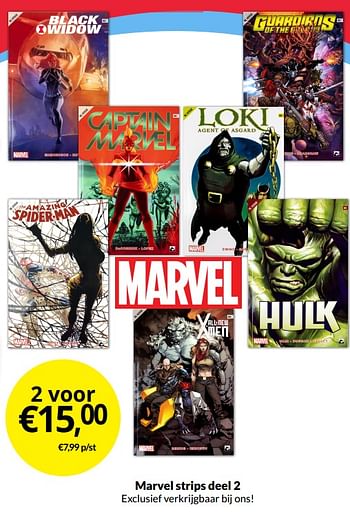Aanbiedingen Marvel strips deel 2 - Huismerk - Boekenvoordeel - Geldig van 21/05/2022 tot 29/05/2022 bij Boekenvoordeel