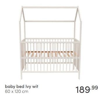 Aanbiedingen Baby bed ivy wit - Huismerk - Baby &amp; Tiener Megastore - Geldig van 22/05/2022 tot 28/05/2022 bij Baby & Tiener Megastore