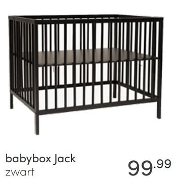 Aanbiedingen Babybox jack zwart - Huismerk - Baby &amp; Tiener Megastore - Geldig van 22/05/2022 tot 28/05/2022 bij Baby & Tiener Megastore