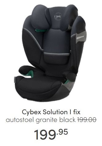 Aanbiedingen Cybex solution i fix autostoel granite black - Cybex - Geldig van 22/05/2022 tot 28/05/2022 bij Baby & Tiener Megastore