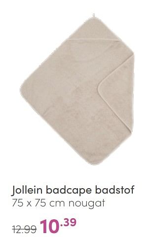 Aanbiedingen Jollein badcape badstof - Jollein - Geldig van 22/05/2022 tot 28/05/2022 bij Baby & Tiener Megastore