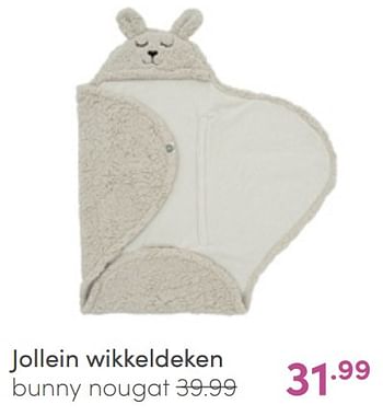 Aanbiedingen Jollein wikkeldeken bunny nougat - Jollein - Geldig van 22/05/2022 tot 28/05/2022 bij Baby & Tiener Megastore