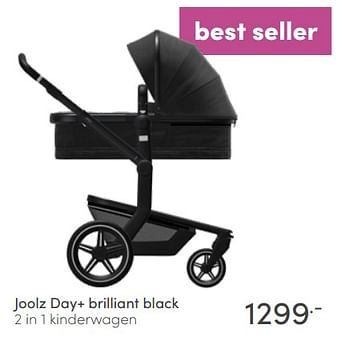 Aanbiedingen Joolz day+ brilliant black 2 in 1 kinderwagen - Joolz - Geldig van 22/05/2022 tot 28/05/2022 bij Baby & Tiener Megastore
