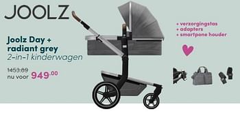 Aanbiedingen Joolz day + radiant grey 2-in-1 kinderwagen - Joolz - Geldig van 22/05/2022 tot 28/05/2022 bij Baby & Tiener Megastore