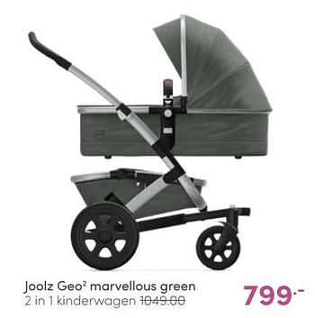 Aanbiedingen Joolz geo2 marvellous green 2 in 1 kinderwagen - Joolz - Geldig van 22/05/2022 tot 28/05/2022 bij Baby & Tiener Megastore