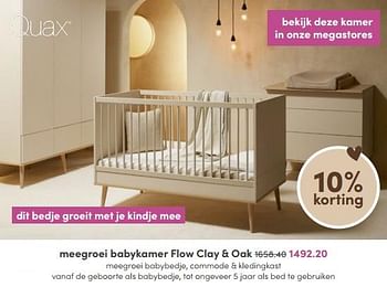 Aanbiedingen Meegroei babykamer flow clay + oak - Quax - Geldig van 22/05/2022 tot 28/05/2022 bij Baby & Tiener Megastore