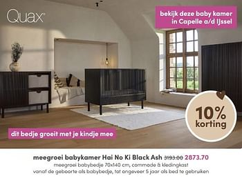 Aanbiedingen Meegroei babykamer hai no ki black ash - Quax - Geldig van 22/05/2022 tot 28/05/2022 bij Baby & Tiener Megastore