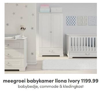Aanbiedingen Meegroei babykamer ilona ivory - Huismerk - Baby &amp; Tiener Megastore - Geldig van 22/05/2022 tot 28/05/2022 bij Baby & Tiener Megastore