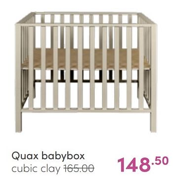 Aanbiedingen Quax babybox cubic clay - Quax - Geldig van 22/05/2022 tot 28/05/2022 bij Baby & Tiener Megastore