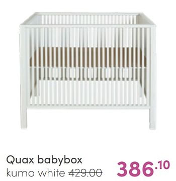 Aanbiedingen Quax babybox kumo white - Quax - Geldig van 22/05/2022 tot 28/05/2022 bij Baby & Tiener Megastore