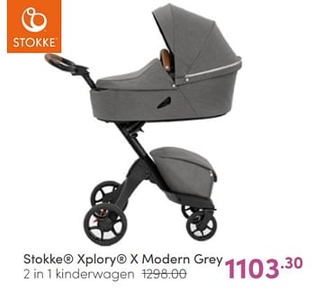 Aanbiedingen Stokke xplory x modern grey 2 in 1 kinderwagen - Stokke - Geldig van 22/05/2022 tot 28/05/2022 bij Baby & Tiener Megastore