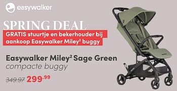 Aanbiedingen Easywalker miley2 sage green compacte buggy - Easywalker - Geldig van 22/05/2022 tot 28/05/2022 bij Baby & Tiener Megastore