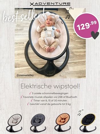 Aanbiedingen X-adventure elektrische wipstoel - Xadventure - Geldig van 22/05/2022 tot 28/05/2022 bij Baby & Tiener Megastore