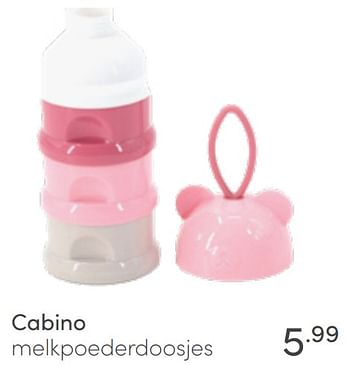 Aanbiedingen Cabino melkpoederdoosjes - Cabino - Geldig van 22/05/2022 tot 28/05/2022 bij Baby & Tiener Megastore