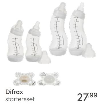 Aanbiedingen Difrax startersset - Difrax - Geldig van 22/05/2022 tot 28/05/2022 bij Baby & Tiener Megastore
