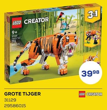 Aanbiedingen Grote tijger 31129 - Lego - Geldig van 20/05/2022 tot 24/06/2022 bij Supra Bazar