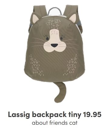 Aanbiedingen Lassig backpack tiny about friends cat - Lassig - Geldig van 22/05/2022 tot 28/05/2022 bij Baby & Tiener Megastore
