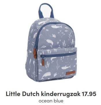 Aanbiedingen Little dutch kinderrugzak ocean blue - Little Dutch - Geldig van 22/05/2022 tot 28/05/2022 bij Baby & Tiener Megastore