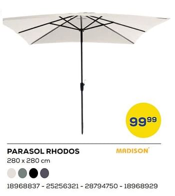 Aanbiedingen Parasol rhodos - Madison - Geldig van 20/05/2022 tot 24/06/2022 bij Supra Bazar