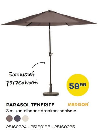 Aanbiedingen Parasol tenerife - Madison - Geldig van 20/05/2022 tot 24/06/2022 bij Supra Bazar