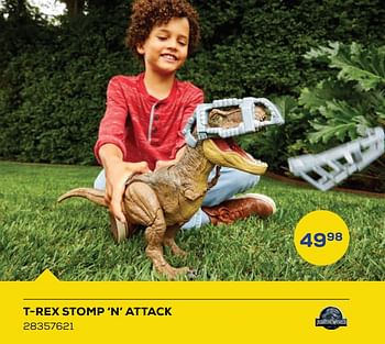 Aanbiedingen T-rex stomp n attack - Mattel - Geldig van 20/05/2022 tot 24/06/2022 bij Supra Bazar