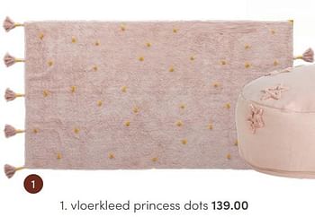 Aanbiedingen Vloerkleed princess dots - Lifetime Kidsrooms - Geldig van 22/05/2022 tot 04/06/2022 bij Baby & Tiener Megastore