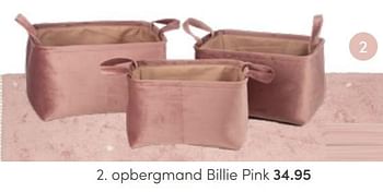 Aanbiedingen Opbergmand billie pink - KidsDepot  - Geldig van 22/05/2022 tot 04/06/2022 bij Baby & Tiener Megastore