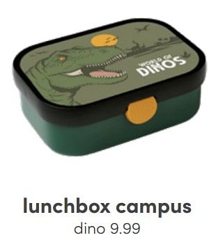 Aanbiedingen Lunchbox campus dino - Mepal - Geldig van 22/05/2022 tot 04/06/2022 bij Baby & Tiener Megastore