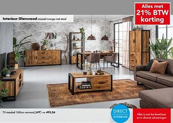 Aanbiedingen Interieur glenwood tv-meubel - Huismerk - Woon Square - Geldig van 23/05/2022 tot 28/05/2022 bij Woon Square