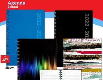 Aanbiedingen Agenda school blauw - Huismerk - Boekenvoordeel - Geldig van 28/05/2022 tot 05/06/2022 bij Boekenvoordeel