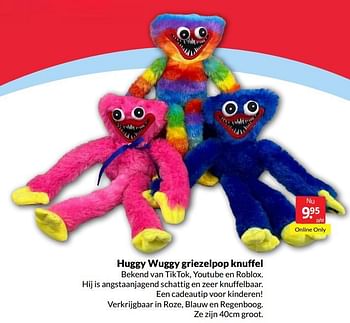 Aanbiedingen Huggy wuggy griezelpop knuffel - Huismerk - Boekenvoordeel - Geldig van 28/05/2022 tot 05/06/2022 bij Boekenvoordeel