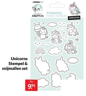 Aanbiedingen Unicorns stempel + snijmallen set - Huismerk - Boekenvoordeel - Geldig van 28/05/2022 tot 05/06/2022 bij Boekenvoordeel