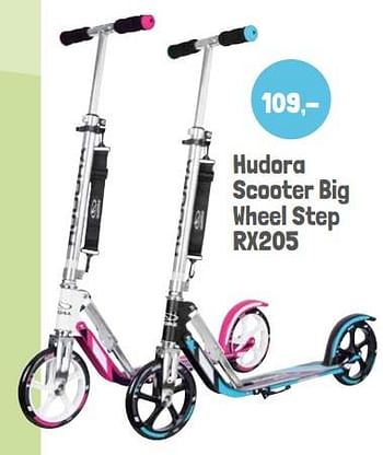 Aanbiedingen Hudora scooter big wheel step rx205 - Hudora - Geldig van 01/06/2022 tot 30/09/2022 bij Lobbes