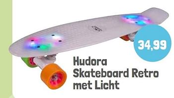 Aanbiedingen Hudora skateboard retro met licht - Hudora - Geldig van 01/06/2022 tot 30/09/2022 bij Lobbes