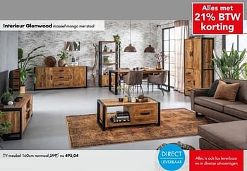 Aanbiedingen Interieur glenwood tv-meubel - Huismerk - Woon Square - Geldig van 30/05/2022 tot 06/06/2022 bij Woon Square