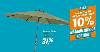 Aanbiedingen Parasol sofia - Huismerk - Kwantum - Geldig van 09/06/2022 tot 12/06/2022 bij Kwantum