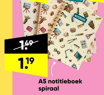 Aanbiedingen A5 notitieboek spiraal - Huismerk - Big Bazar - Geldig van 06/06/2022 tot 19/06/2022 bij Big Bazar